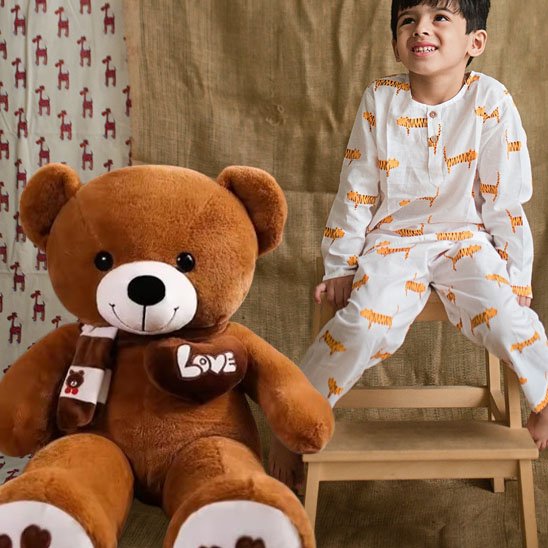 Ours grand peluche marron