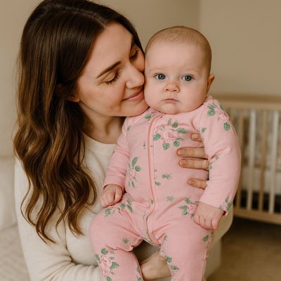 Pyjama bébé fille rose fleur