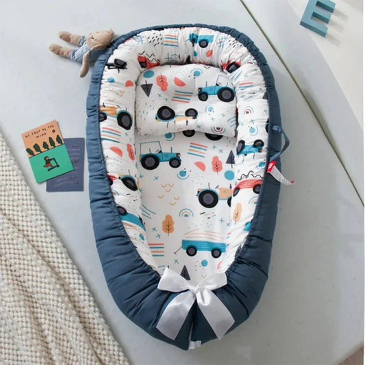 Berceau Bébé - NidPortableBébé™ - Voiture Bleue - Mon Bébé Futé