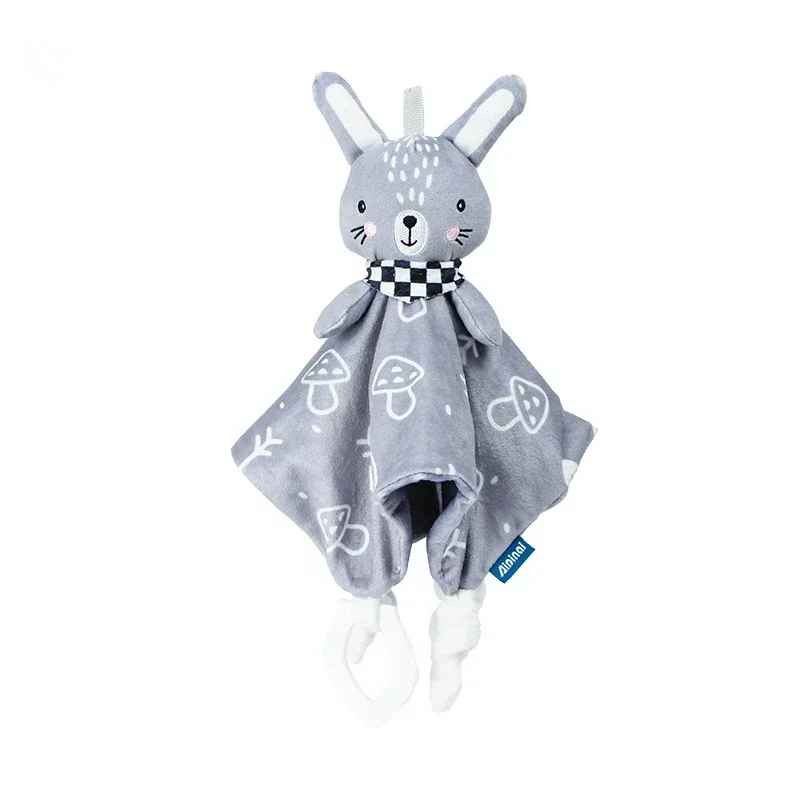 Doudou bébé peluche tête lapin anneau-dentition