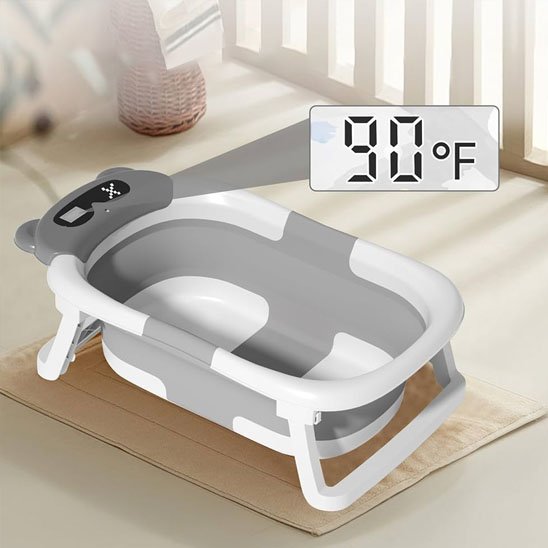 Baignoire Bébé Pliable Ergonomique avec Indicateur Température | Palais Bébé