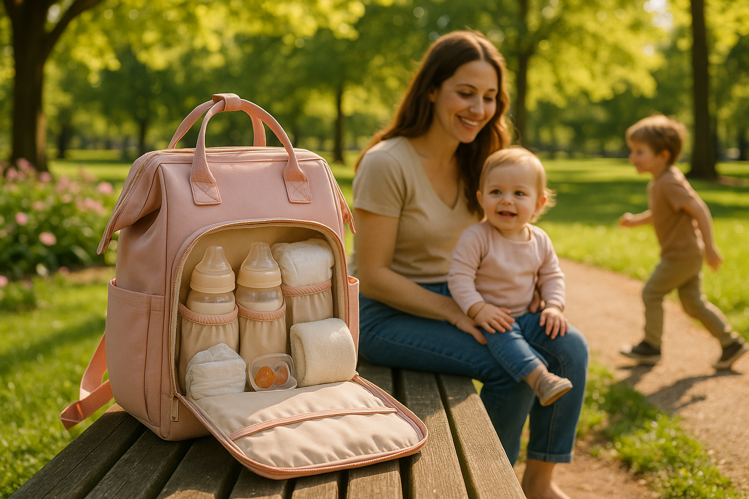 sac à langer rose isolation thermique multifonction 