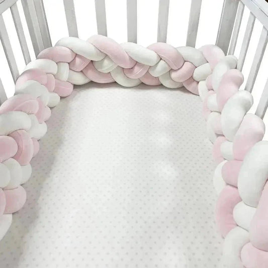 Tour de Lit Bebe - CozyKnot™ - Rose Blanc - Le Paradis de Maman