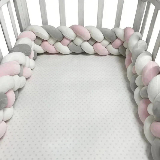 Tour de Lit Bebe - CozyKnot™ - Rose Gris - Le Paradis de Maman