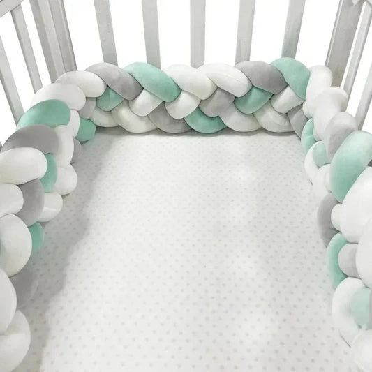 Tour de Lit Bebe - CozyKnot™ - Vert Blanc - Le Paradis de Maman